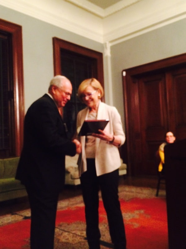 Arthur Dresner receiving his Epstein Award